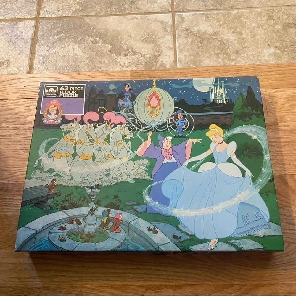 Vintage Cinderella Puzzle Disney Golden 63 Piece Fairy God Mother